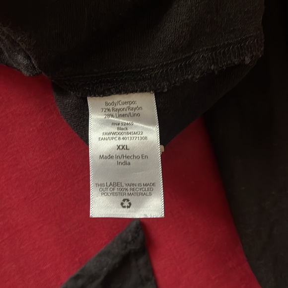 Free Assembly Sz XXL Black Button up; Tie and Elastic Waist Long Sleeve Romper - Picture 9 of 16